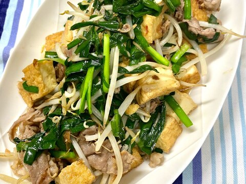 豚肉のニラもやし炒め☆